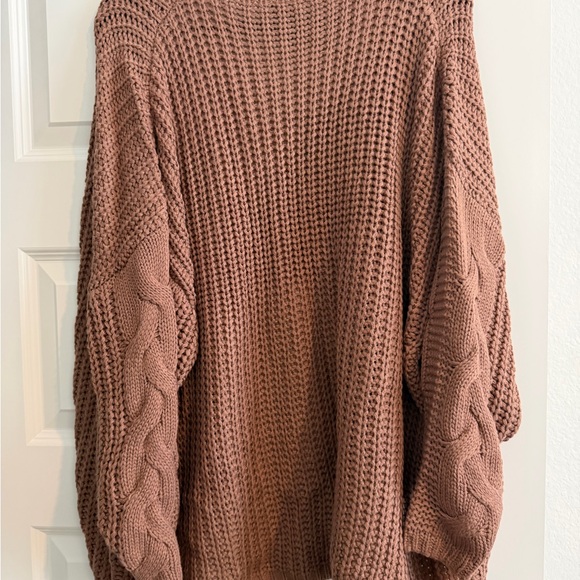 Women's Cozy Knit Sweater - Brown - Picture 3 of 3